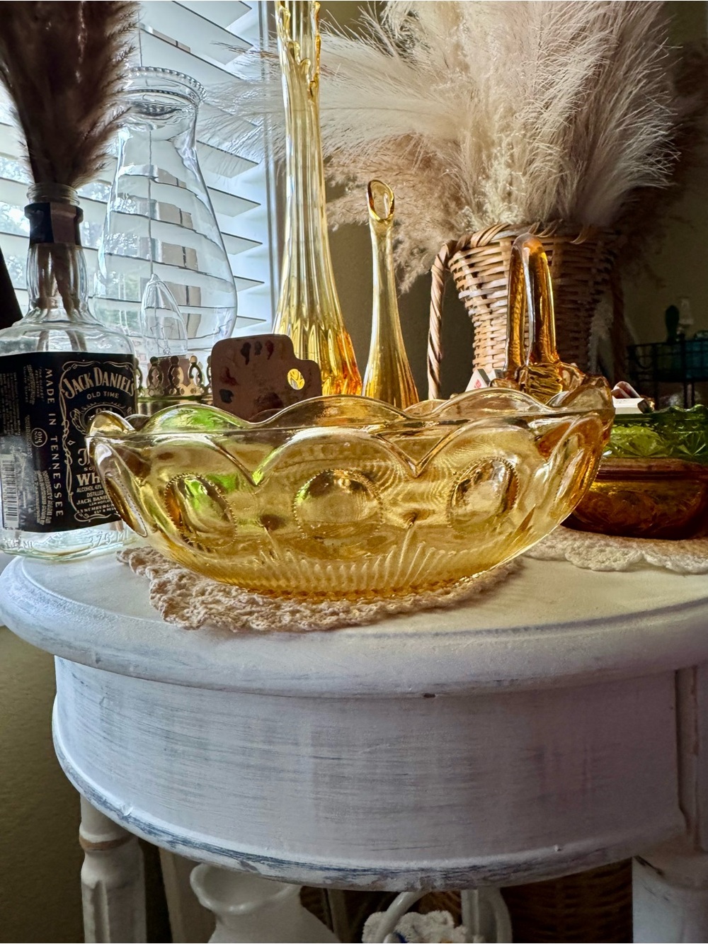 Vintage Barnett Collins Manhattan Amber Dish
